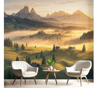 LODMLOER Panoramic Wallpaper Mural Fields Hills 3D Wall Sticker Poster,Italian Pastoral Landscape Photo Wallpaper Wall Mural 450x315cm for Living Room Bedroom Sofa Backdrop