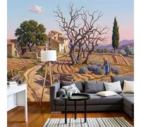 LODMLOER Photo Wallpaper Autumn Countryside W400 x H280 cm Non-Woven Wall Mural,Farmhouse Fields Wallpaper, Moderne Living Room Bedroom Art Poster Mural