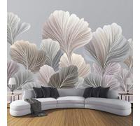 LODMLOER Photo Wallpaper Linear Leaves 250x175cm,Simple Plants Leaf Veins Wall Mural, Panoramic Non-Woven Wallpaper, Wall Decoration for Bedroom and Living Room