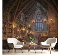 LODMLOER Photo Wallpaper Murals Medieval Tavern 400x280cm Panoramic Wallpaper,Retro Stone Wall Non-Woven Wall Mural, for Bedroom Living Room TV Backdrop Interior Wall Decor