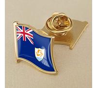 LODMLOER Pozi Spiral Dolphin Anguilla Flag Pin Badge,Flag Lapel Pin Enamel Badges,National Waving Flag Pins,Metal Flag National Badges Pins,Brooch Souvenir Gift For Men Women,Sector 19X18Mm,Picture