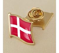 LODMLOER simple white cross denmark Flag Pin Badge,Flag Lapel Pin Enamel Badges,National Waving Flag Pins,Metal Flag National Badges Pins,Brooch Souvenir Gift for Men Women,sector 19x18MM,picture