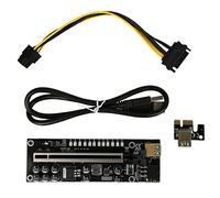 Lodokdre 1 Pcs V011 PCI-E 1X to 16X USB3.0 60cm 6Pin Graphics Riser Card with 10 Solid Capacitor for GPU Mining