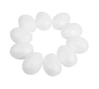 Lodokdre 10 Polystyrene Eggs 6 cm White Easter Egg Decorative for Painting or Gluing