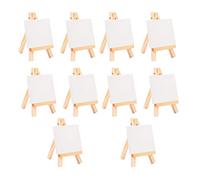 Lodokdre 12Pcs Artists Mini Easel +3 Inch X3 Inch Mini Canvas Set Painting DIY Drawing Small Table Easel for School