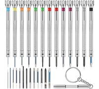 Lodokdre 13 Pieces Mini Watch Screwdriver Jeweler Watch Screwdriver Set 0.6-2.0 mm with 13 Extra Replace Blades
