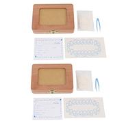 Lodokdre 2X Tooth Keepsake Box, Baby Teeth Box Milk Teeth Save Organizer Kit, Tooth with Photo Memory Storage