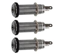 Lodokdre 3 Pieces 1/4 Chrome Cylinder Buendig Mounted Socket for Electric Guitar