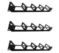 Lodokdre 3 x 19 1U Rack Cabinets Cable Management Network Organiser Hollow Metal Five Rings Removable Wire Manager Frame