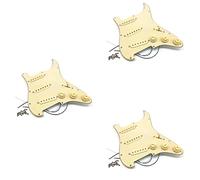 Lodokdre 3 x Pickups for Electric Guitar Pickups Pre-Wired Scratching Plates Assembly SSS Yellow