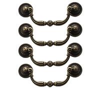 Lodokdre 4X Antique Brass Cabinet Door Drawer Handles 100 mm