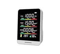 Lodokdre 5 in 1 CO2 Meter Digital Temperature Humidity Sensor Tester Quality Monitor Carbon Dioxide Tvoc Hcho Detector