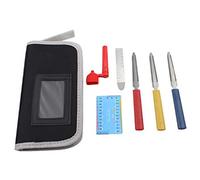Lodokdre 6 Pieces Double Sided Guitar Slotted Saddle File Guitar Repair Tool Kit Set Ruler Gauge