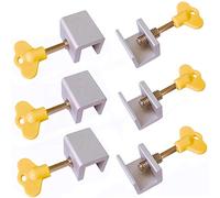 Lodokdre 6 Pieces Sliding Adjustable Window Locks Stops Alloy Door Frame Security Lock With Keys