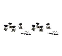 Lodokdre 8Pcs Guitar and Small 4 String Guitar Tuning Pegs Machine Heads 4R and 4L, Mounting Screws Included-Silver and Black