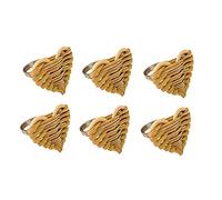 Lodokdre Bamboo Woven Napkin Rings, Rustic Napkin Ring Holder, Handmade by Rattan, Heart-Shaped Braided Napkin Ring Holder, 6 Pieces