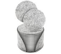 Lodokdre Coasters Glasses, Felt Coasters for Glasses, Set of 14 Felt Coasters with Storage Box, Washable Coasters (Light Grey)