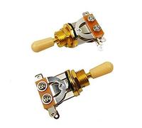 Lodokdre Metric 3-Way Guitar Speed Dial Tone Pickup for Tone Pickup Selection LP Accessories for Electric Guitar, Gold and Beige (One Pack of 2 Pieces)