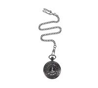 Lodokdre Retro Steampunk Black Roman Numerals Necklace Quartz Pendant Pocket Watch