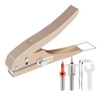 Lodokdre Single Hole Punch 10mm Heavy Duty Hole Puncher Edge Banding Punching Plier with Scale for Paper Cards Plastic Cardboard Easy Install