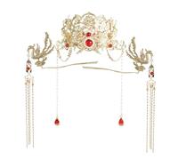 Lodoot Elegant Chinese Bridal Phoenixes Crowns Headpiece with Unique Tassels Designs for Weddings and Special Occasions Chinese red phoenix crown headdress for bride