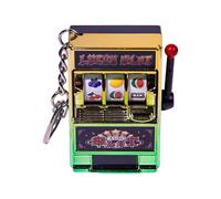 Lodoot Fruit Slot Machines Keychain Charm Portable Fun Game Pendant Keyring Entertainment Accessory for Kids and Adults 12 Pen Storage Bag Black