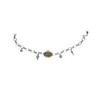 Lodoot Punk Inspired Sweet Cool Clavicle Chain Pendant Necklace Feature Exposed Mechanical Pocket Watch Retro Design Alloy Mechanical Pendant for Edgy