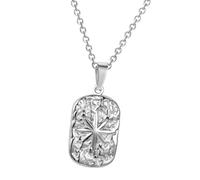 Lodoot Radiant Pendant Necklace Stainless Steel Textured | Link Chain Jewelry Casual Party Outfit Refined Accent, Everyday Layered Look Clear Highlight, Modern Outfit Detail