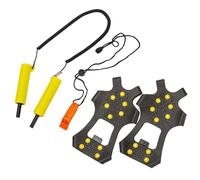 Lodoot Stainless Steel Retractable Ice Pick Sets For Fishing Pick Gear Non-Grip Spikes With Whistles Portable Gear For Skating On Ice