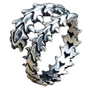 Lodoot Vintage Creative Spine Adjustable Silver Open Dragon Bone Cool Fish Bone Jewelry for Best Friend