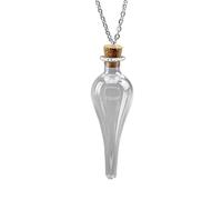 Lodoot Vintage Glass Bottle Necklace Cork Potion Water Drop Amulets Sweater Chain Fshion Jewelry for Girls Magic Bottle DIY Necklace