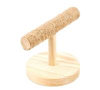 Lodoot Wooden Bird Stand Natural Wood Table Perch with Base Training Branch Grinding Toy for Birds Cage Accessories Light Yellow wooden