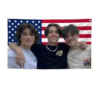 LoDosa American Flag Background Sturniolo Triplets Tapestry 3x5 Feet, Independent Wall Decor, Suitable for High School, University Dorms, Outdoor Use