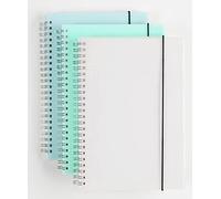 Lodrepas NA 3 Pack A5 Spiral Graph Notebook with 120gsm Thick Paper, Grid Spiral Notebook with Plastic Hardcover and Elastic Band Closure, 80 Sheets Per Pack 5.7x 8.3 inches