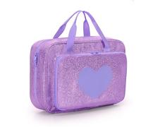 LoDrid Dolls Carrying Case Compatible with Barbie Dolls 12-Inch, Storage Bag with Handle and Multiple Pockets to Hold 6 Dolls and Accessories Purple