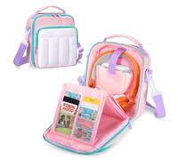 LoDrid Portable Carrying Case Compatible with Yoto Mini Audio Player Holder 2024 Edition, Card Holder Hold up to 36 Cards, Travel Storage Bag with Adjustable Shoulder Strap, Pink, Bag Only