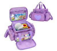 LoDrid Storage Bag Compatible with Little Tikes Story Dream Machine Starter Set, Carrying Case with Multiple Pockets for Accessories with Handle and Shoulder Strap, Purple, Bag Only