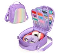 LoDrid Storage Bag Compatible with Yoto Mini (2024 Edition), Portable Carrying Case for Audio Music Player & Headphone Accessories, Card Holder Hold Up to 30 Cards, Purple, (Bag Only)