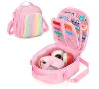 LoDrid Storage Bag Compatible with Yoto Mini (2024 Edition), Portable Carrying Case for Audio Music Player & Headphone Accessories, Card Holder Hold Up to 30 Cards, Pink, (Bag Only)