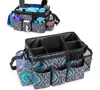 LoDrid Tote Cleaning Caddy Bag with 4 Foldable Dividers, Wearable Cleaning Supply Organizer with Side Handles and Shoulder Strap for Cleaners & Housekeepers, Totem (Bag Only)