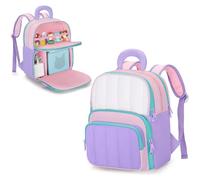 LoDrid Travel Backpack Compatible with Toniebox 2/1, Storage Bag with Multiple Pockets for Audio Player Starter Set, Characters, Charger, Headphones and Accessories, Pink, Bag Only (Patented Design)