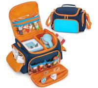 LoDrid Travel Case Compatible with Tonie Box, Carrying Case for Audio Player Set with Shoulder Strap and Handle, Storage Bag with Multiple Pockets for Charge, Headphone and Accessories, Blue, Bag only