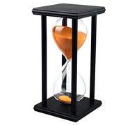 Lodunsyr Sandglass 45 Minutes Timer Hourglass for Ornament Decoration Restaurant Living Room Home Closet Office Desk Bedroom Party Festival Christmas Wooden Frame Sand Timer Clock Orange