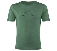 Löffler - Printshirt Mountains Merino-Tencel - Merino shirt size 46, green