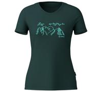 Löffler - Women's Printshirt Sunset Merino-Tencel - Merino shirt size 42, forest