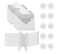 LOEFLIFA 10 Sets Wedding Invitations with Silver Laser-cut Snowflake Design, Glitter Accents, Silver Bow, White Envelopes - Christmas and Marriage Cards for Newlyweds, Engagement, Party,