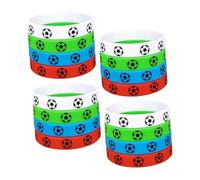 LOEFLIFA 16Pcs Silicone Soccer Wristbands Team Bracelets for Football Fans Comfortable Portable Decorative Wristbands for Boys and Men Sports Group Red White Blue Green