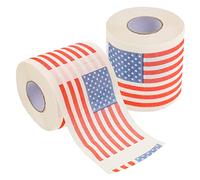 LOEFLIFA 2 Rolls American Flag Toilet Paper Roll Creative Ply Napkin Paper Decorative Bathroom Tissue with Unique Design Soft and Absorbent for Novelty Decor