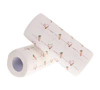 LOEFLIFA 2 Rolls Kitchen Paper Towels Made from Wood Pulp, Each Roll Contains 55 Easy to Tear Sheets, Printed with Beautiful Patterns for Convenient Kitchen Cleaning and Oil Absorption