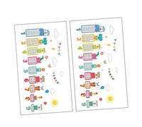 LOEFLIFA 2 Sets Cartoon Animal Multiplication Table Chart Wall Stickers 30x30cm Room Educational Decals for Nursery and Kindergarten Decoration